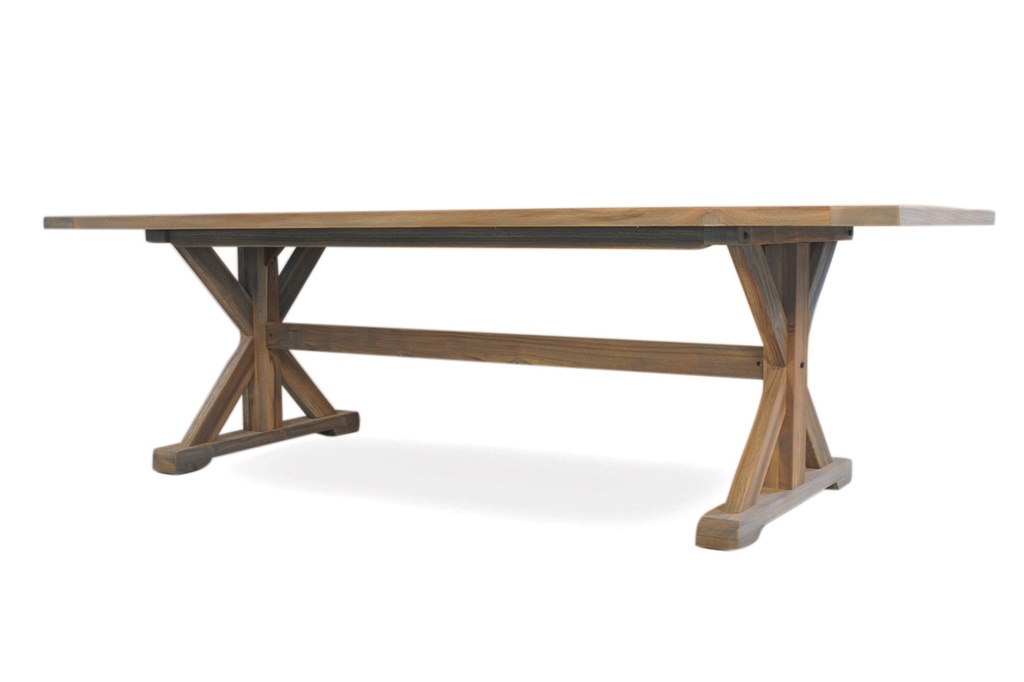 Universal Teak 100” Rectangular Dining Table 
Trestle Base