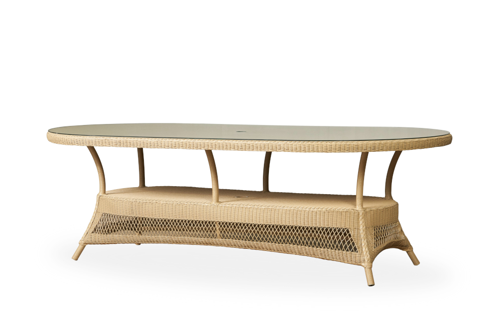 Universal Loom 85" Oval Umbrella Dining Table