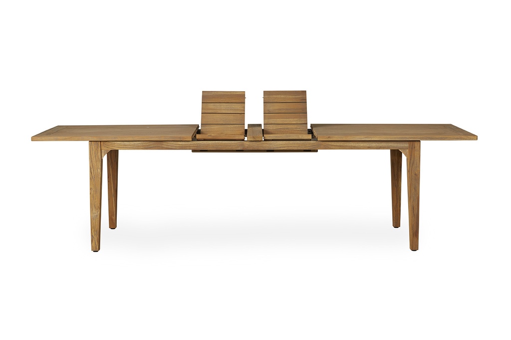 Universal Teak 86-100" Double Butterfly Leaf Umbrella Dining Table