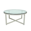 Contempo Round Cocktail Table w/ Glass