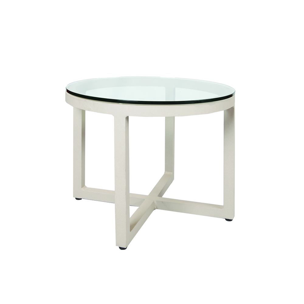 Contempo Round End Table w/Glass