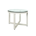 Contempo Round End Table w/Glass