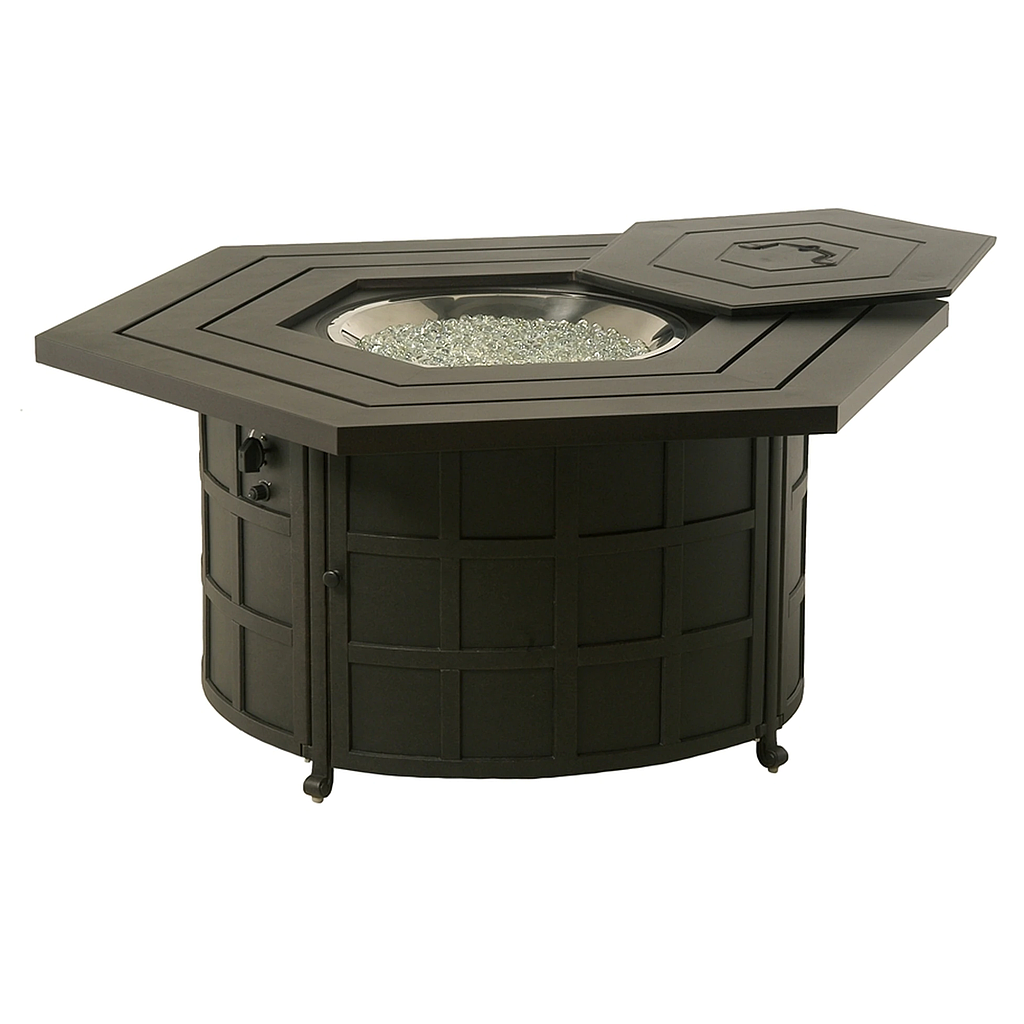 Sherwood Hexagonal Enclosed Gas Fire Pit Table