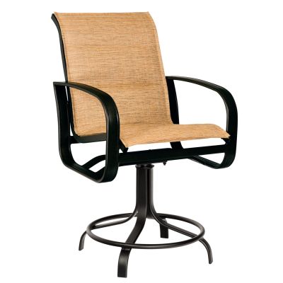 Cayman Isle Padded Sling High Back Swivel Rocking Dining Chair