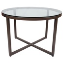 Contempo Round Dining Table w/Glass