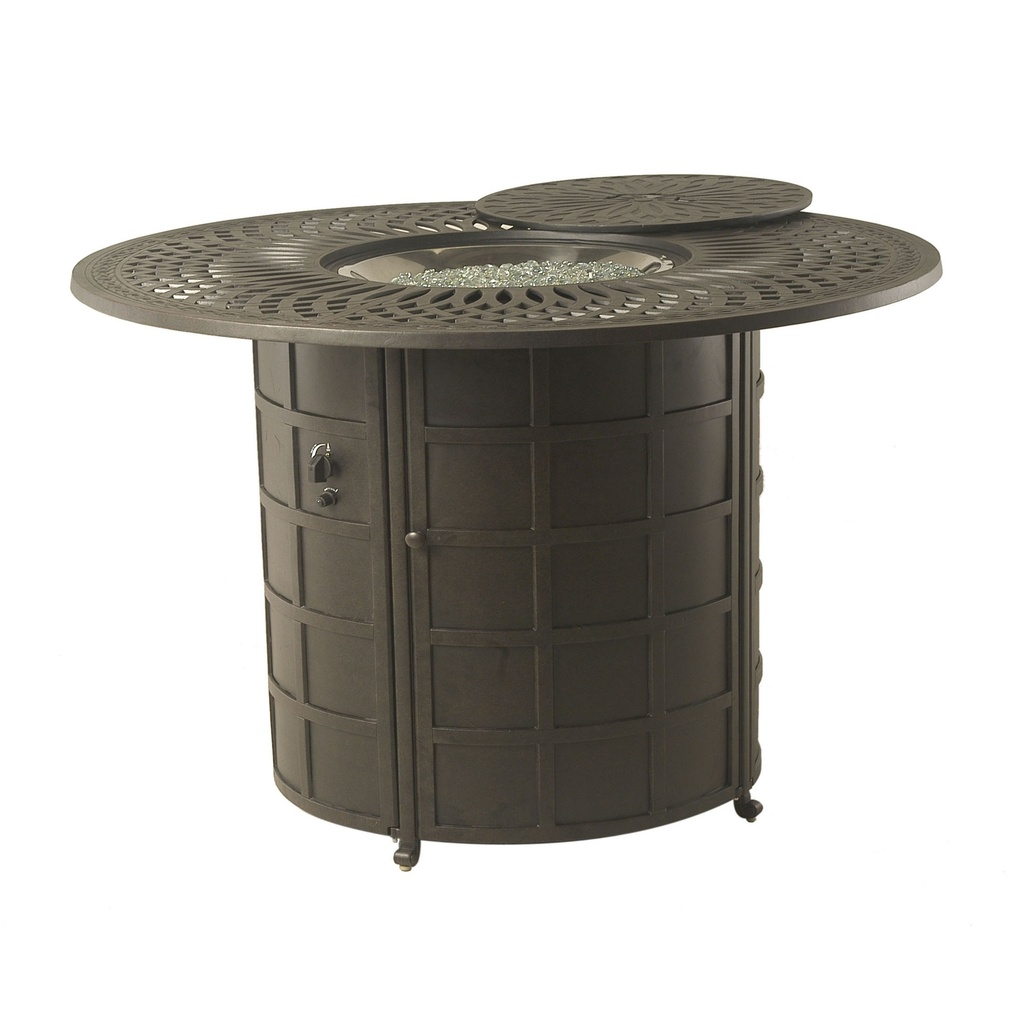 Mayfair 54" Round Counter Height Enclosed Gas Fire Pit Table