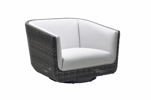 Tribeca Woven Upholstered Swivel Dining Chair