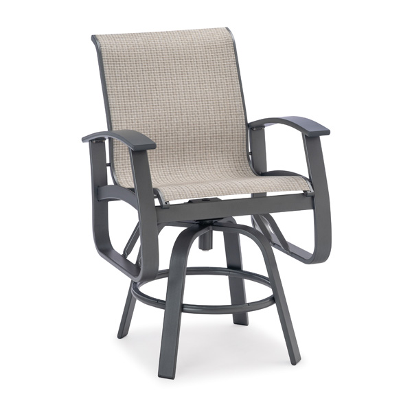 Belle Isle Sling Balcony Height Swivel Arm Chair