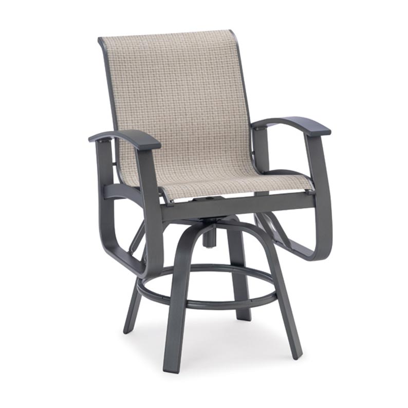 Belle Isle Sling Bar Height Swivel Arm Chair