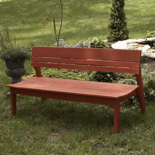 Behren's Four Seat Bench with Back