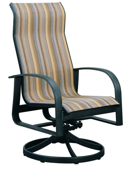 Martinique High Back Swivel Rocker with Padded Sling