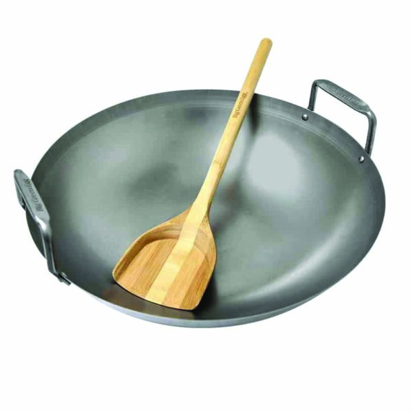 Carbon Steel Grill Wok w/ Bamboo Spatula