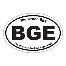 BGE Oval Sticker - Black/White Euro style (5 in / 13 cm)