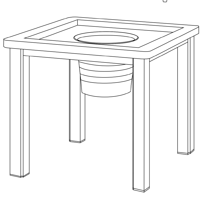 Dominion 24" Square Ice Bucket Table