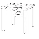 Dominion 24" Square Ice Bucket Table