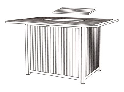 Dominion 48" x 64" Rectangular Fire Pit Counter Table