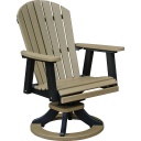 [ESDC2127BK] Comfo Back Swivel Rocker Dining Chair (Black)