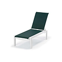 Leeward MGP Sling Stacking Armless Long Chaise w/ Wheels
