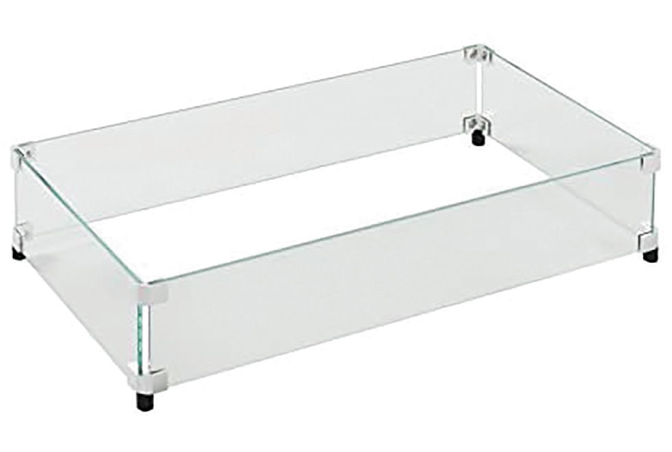 Fire Table Accessories 16" x 32" Rectangular Glass Surround