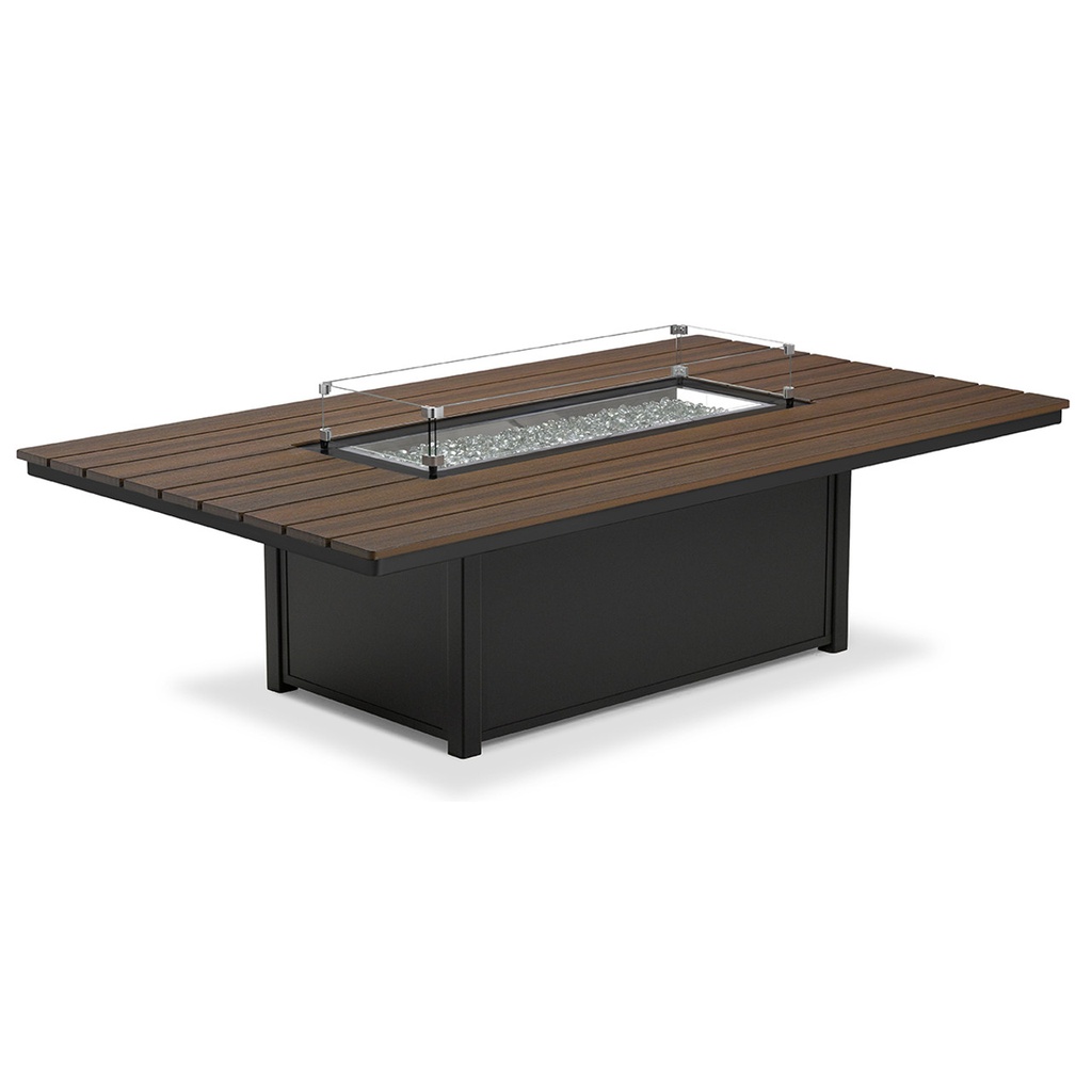 Fire Table Accessories 16" x 44" Rectangular Glass Surround