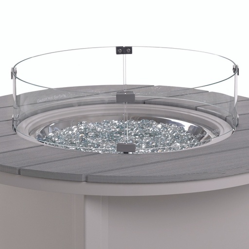 Fire Table Accessories 26&quot; Round Glass Surround