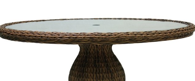 Antigua 50" Round Aluminum Faux Wood Table Top