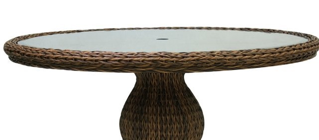 Antigua 61" Round Aluminum Faux Wood Table Top