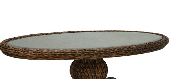 Antigua Oval Aluminum Faux Wood Coffee Table Top