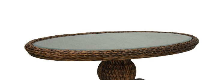 Antigua Woven Top & Glass-Coffee Table