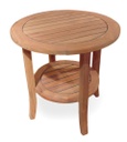 Universal Teak 24” Round 
End Table w/ Shelf
