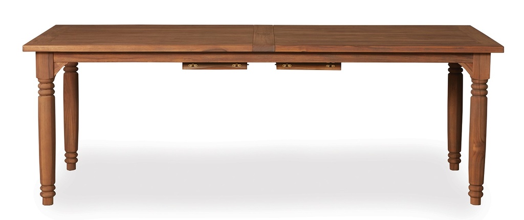 Universal Teak 86-110" Double Butterfly Leaf Umbrella Dining Table