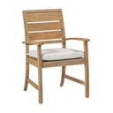 Charleston Teak Arm Chair (#4 Natural Teak, No Cushion, No Welt)