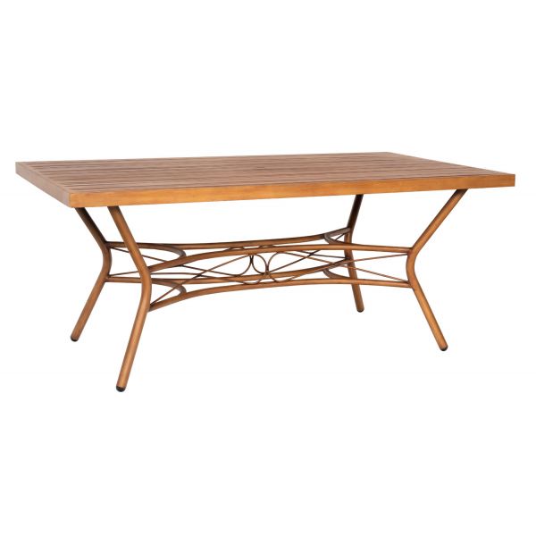 Cane Rectangular Slatted Top Dining Table