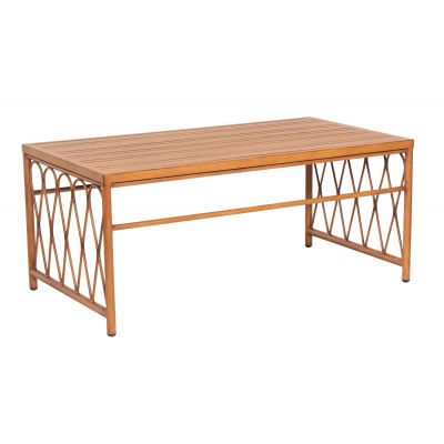 Cane Coffee Table with Slatted Top