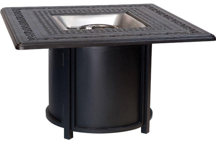 65M741-Round Chat-Height Fire Table Base with Square Burner