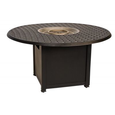 65M748-Square Chat-Height Fire Table Base with Round Burner