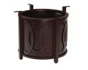 69M747-Round Chat-Height Fire Table Base with Round Burner and Belden Accents