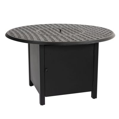 1CM1SQRB-Square Dining-Height Fire Table Base with Round Burner