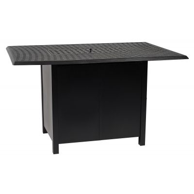 650LDN-Rectangular Dining-Height Fire Table Base with Rectangular Burner