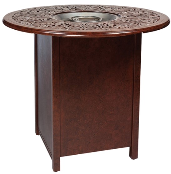 58" Solid Cast Round Bar Height Fire Table