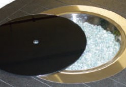 20" Round Black Glass Burner Cover