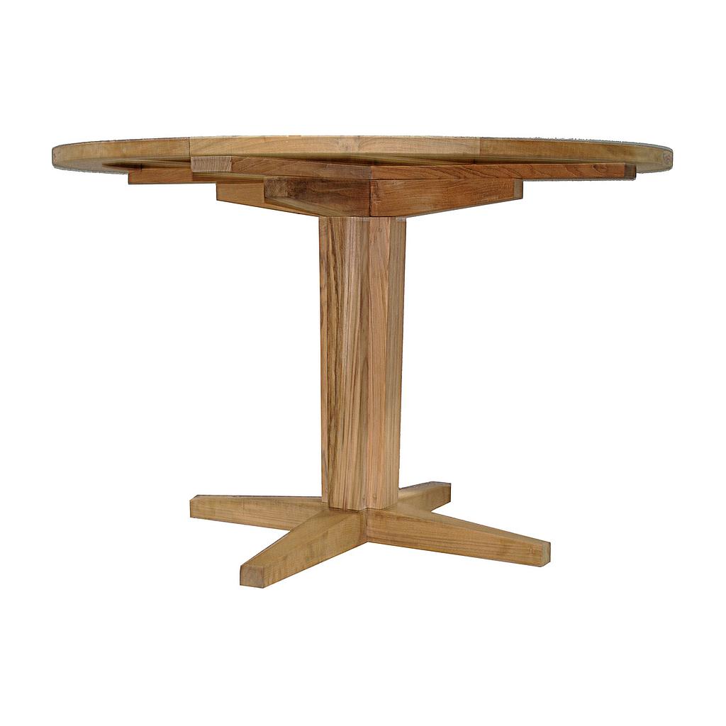 48" Round Teak Pedestal Dining Table