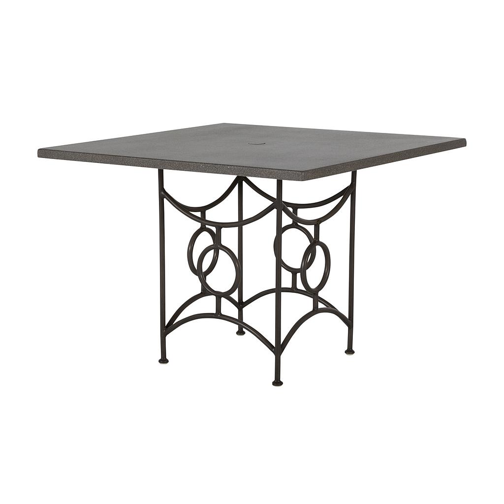 Superstone 42" Square Dining Top(w/ hole) & Trestle Dining Base
