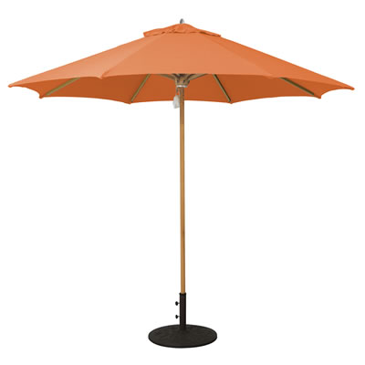 532 - 9' Four Pulley Lift Teak Umbrella