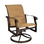 Cortland Padded Sling Swivel Rocking Dining Arm Chair