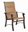 Cortland Padded Sling High Back Dining Arm Chair