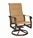 Cortland Padded Sling High Back Swivel Rocking Dining Arm Chair