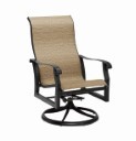 Cortland Sling High Back Swivel Rocking Dining Arm Chair