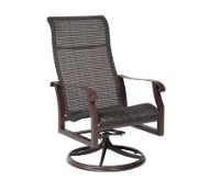 Cortland Woven High Back Swivel Rocking Dining Arm Chair