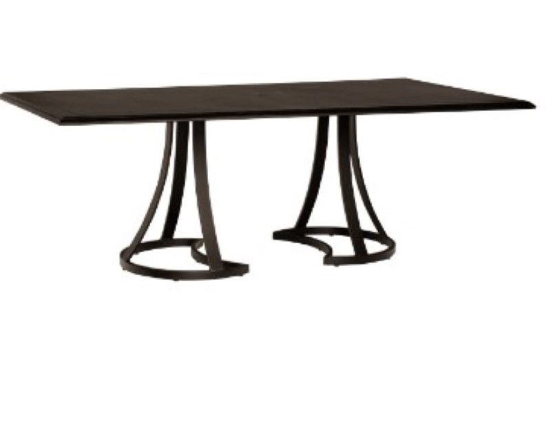Solid Cast Top 60" x 70" Rectangular Dining Height Fire Table